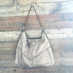 Salad Distressed Tan Leather Shoulder Bag